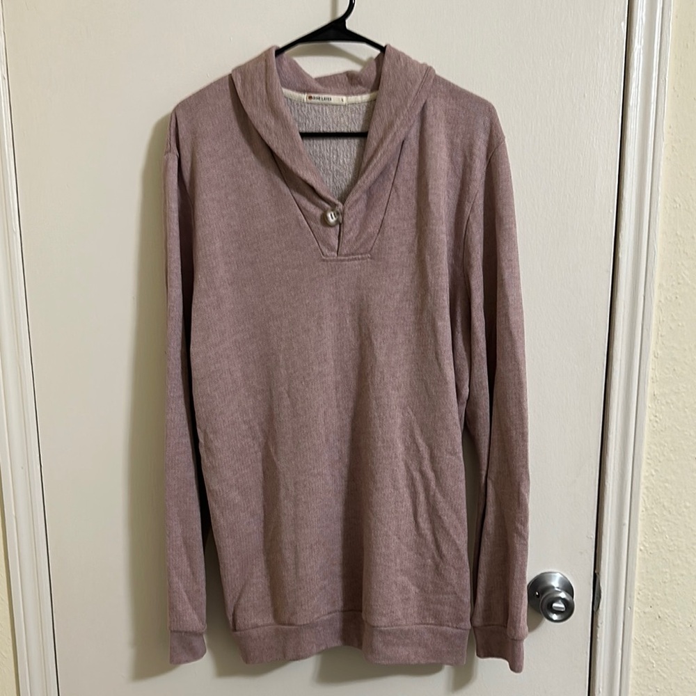 MARINE LAYER Knox Pullover Shawl Collar Mens Size Large French Terry Soft